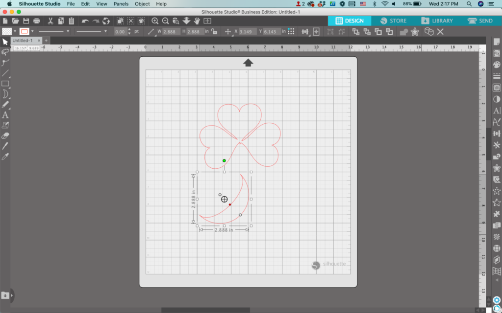 Silhouette Studio Screenshot - How to Draw a Shamrock 6 - cuttingforbusiness.com