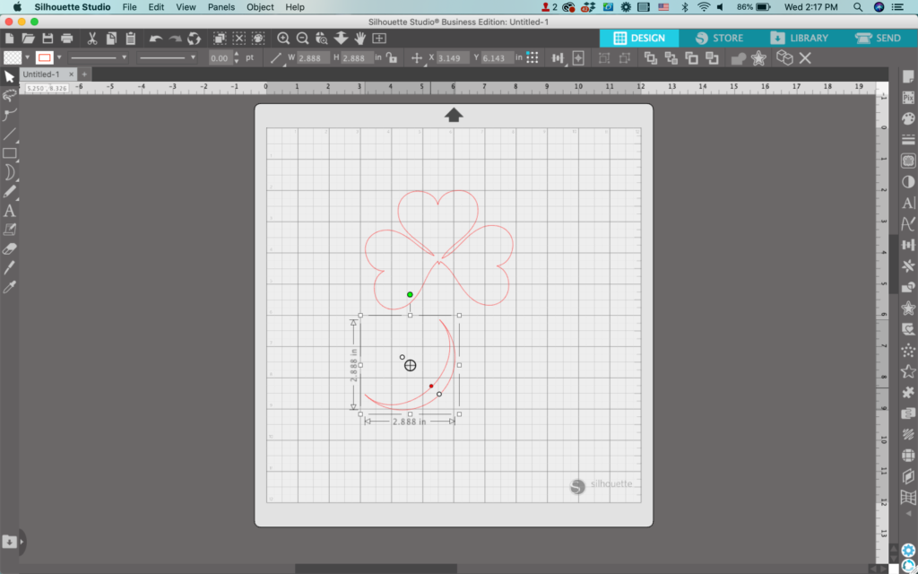 Silhouette Studio Screenshot - How to Draw a Shamrock 7 - cuttingforbusiness.com