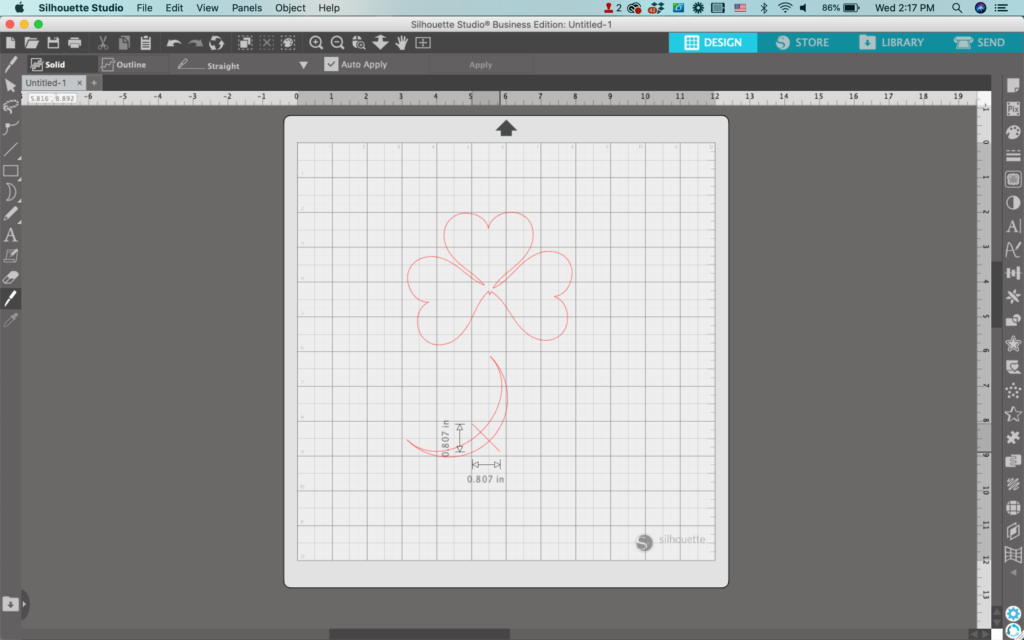 Silhouette Studio Screenshot - How to Draw a Shamrock 8 - cuttingforbusiness.com